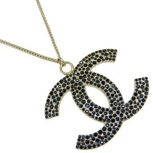 CHANEL Black Logo Necklace